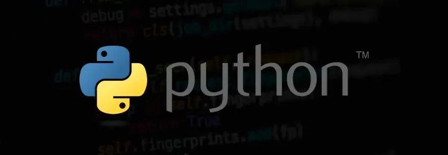Imagen con el logo y texto del lenguaje de programación Python.